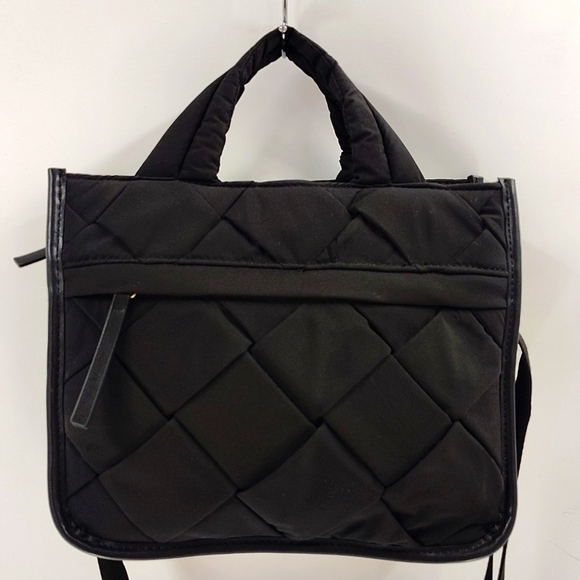 House OF Harlow 1960 Quilted Black Satchel Crossbody Detachable Strap - Picture 1 of 10